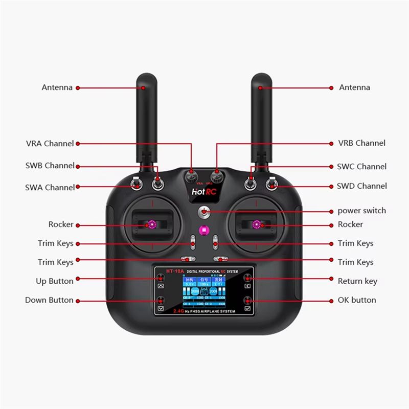 مجموعة تحكم عن بعد HOTRC HT-10 - مراجعة Drone Rc Kit وسعره