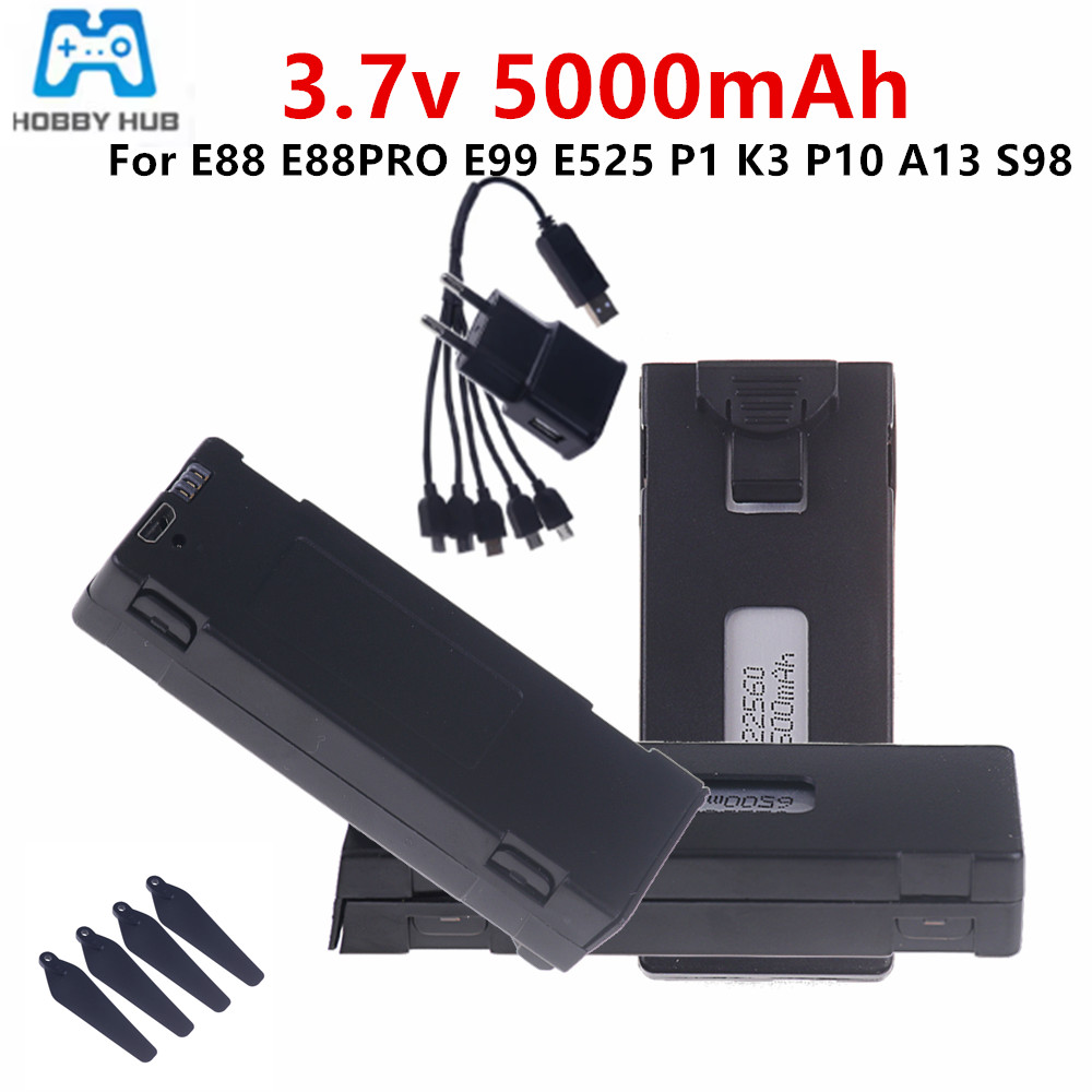 3.7V E88 5000mAh بطارية ليثيوم - مراجعة Drone Rc E99 Pro وسعره