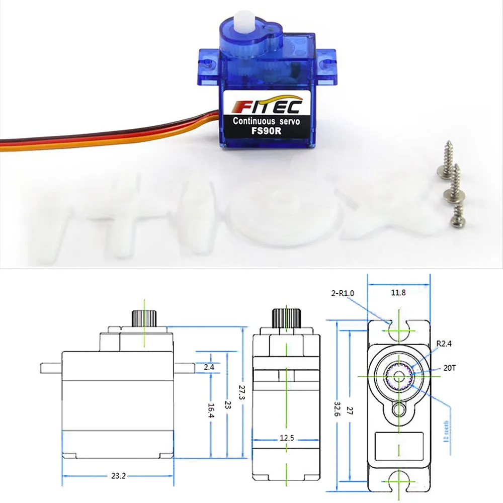 Feetech Mini FS90R مايكرو سيرف - مراجعة Rc Car Servo وسعره
