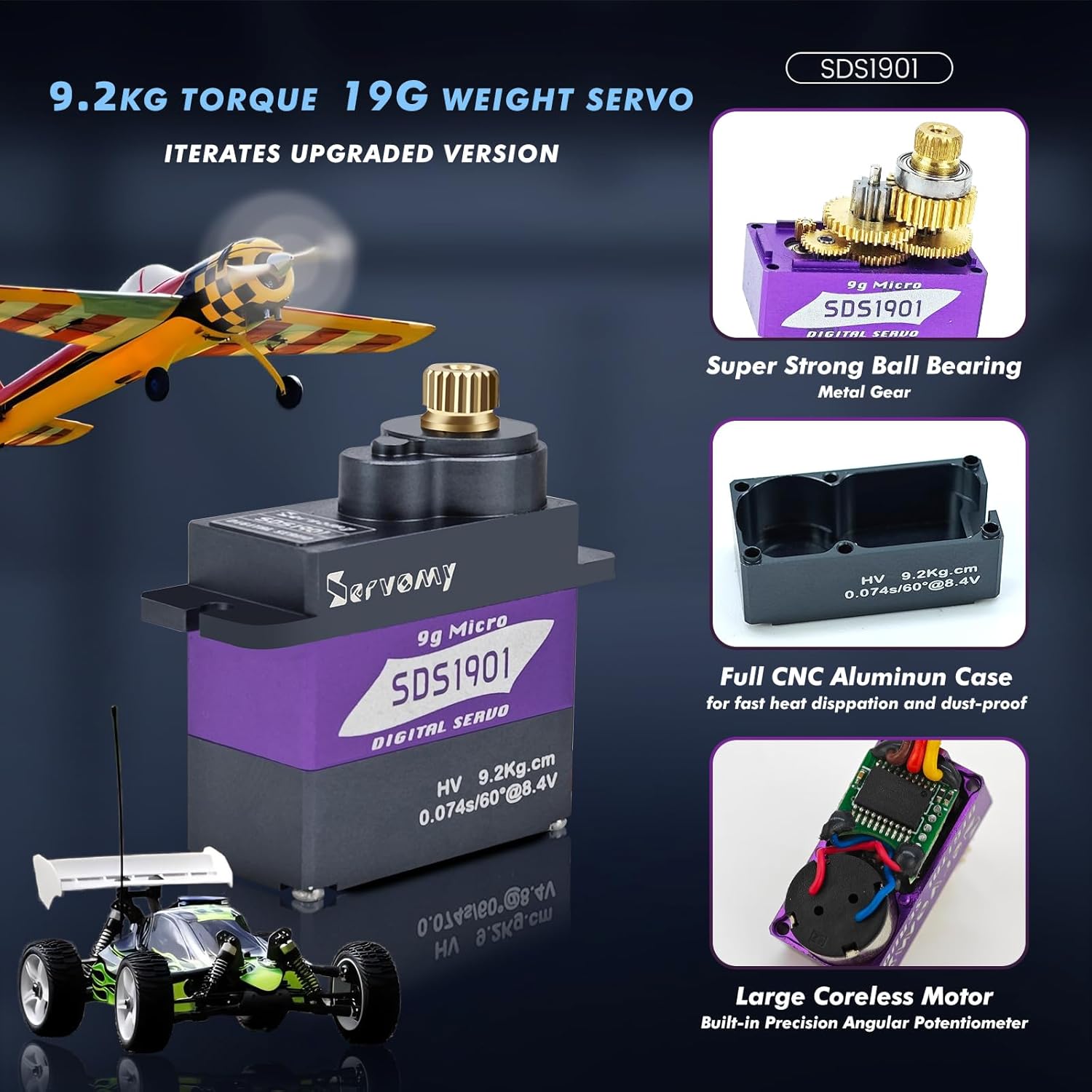 SERVOMY-SDS1901 Digital 9G Mic - مراجعة Drone With Rc 2 وسعره